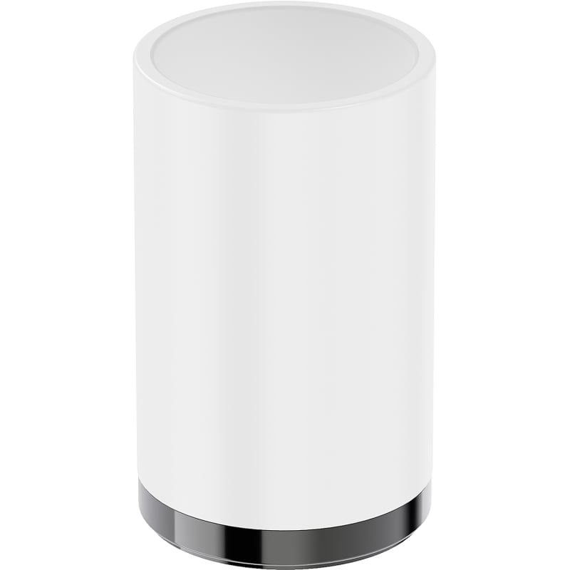 Mexen Triv stående tandborstmugg, vit/black chrome - 70A33053-73W