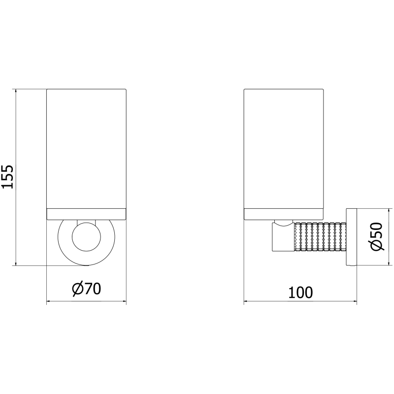 Mexen Triv kubek na szczoteczki, czarny/złoty - 70A33051-50B