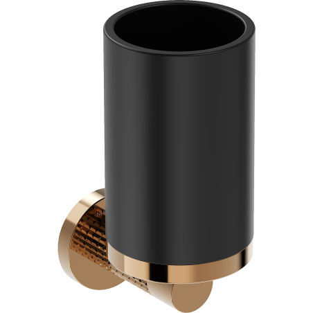 Mexen Triv Zahnputzbecher, Schwarz/Roségold - 70A33051-60B