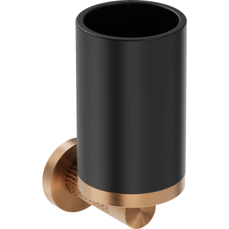 Mexen Triv Becher für Zahnbürsten, schwarz/gebürstetes Kupfer - 70A33051-65B