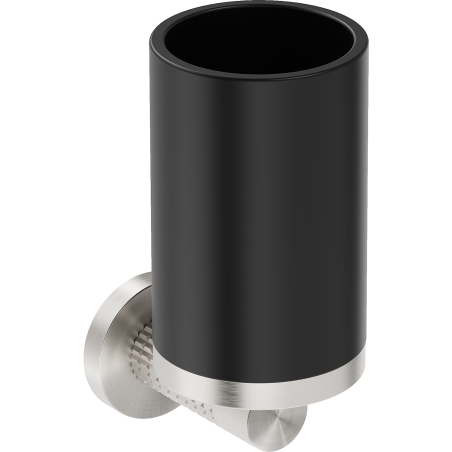 Mexen Triv Zahnputzbecher, schwarz/gebürsteter Nickel - 70A33051-97B