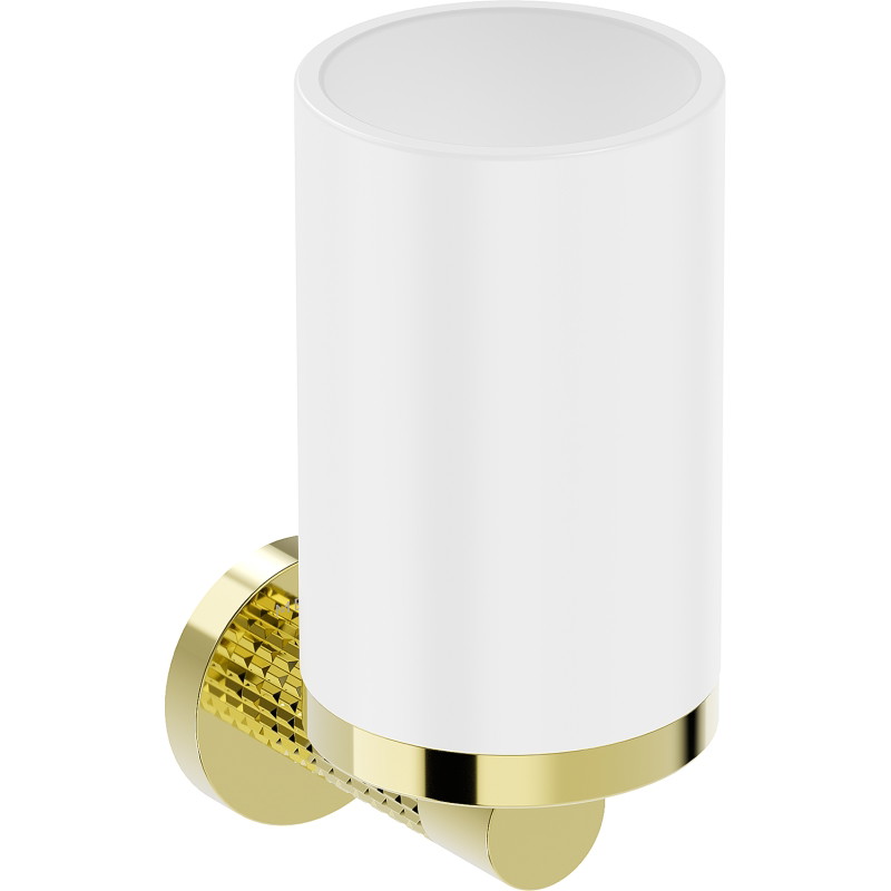 Mexen Triv tandborstglas, vit/guld - 70A33051-50W