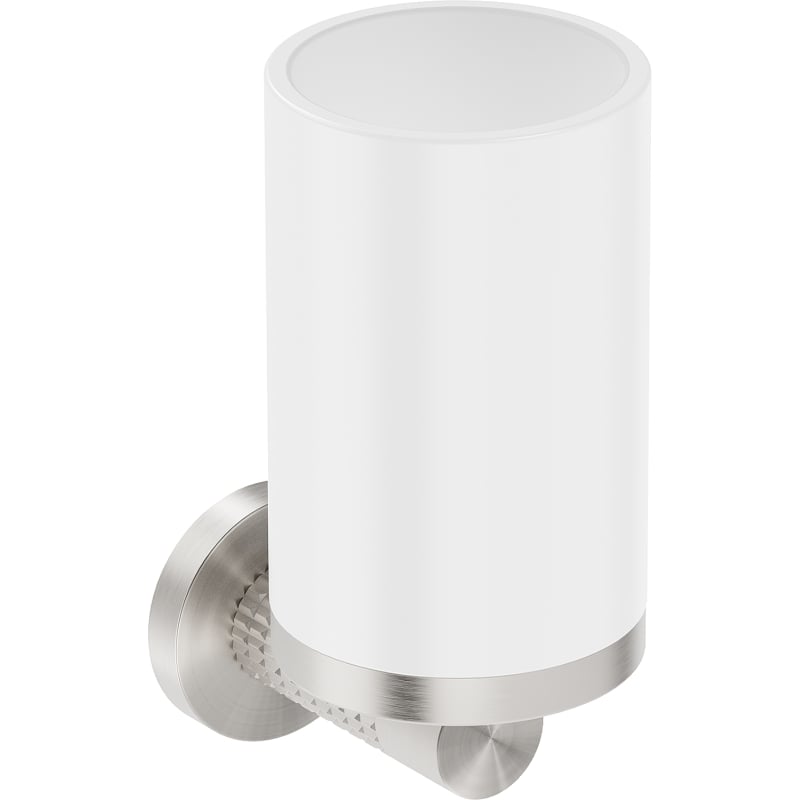 Mexen Triv Zahnbürstenhalter, weiß/gebürstetes Nickel - 70A33051-97W