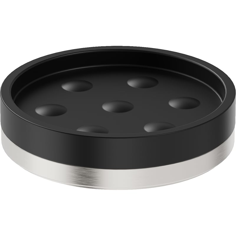 Mexen Triv porta-sabonete de mesa, preto/níquel escovado - 70A33057-97B