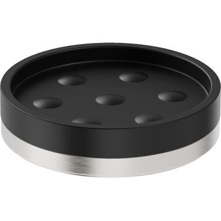Mexen Triv vrije-standing zeepbakje, zwart/geborsteld nikkel - 70A33057-97B