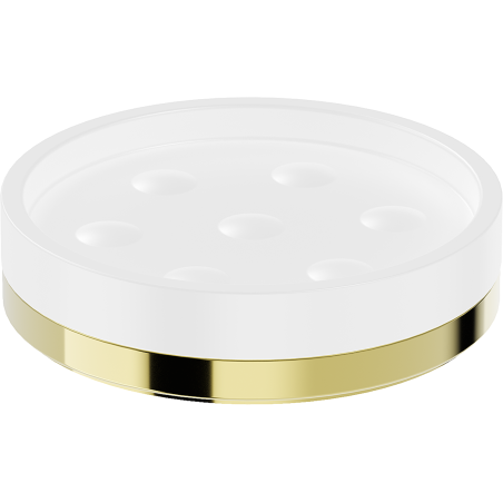 Mexen Triv stāvkrāsas ziepju turētājs, balts/zelta - 70A33057-50W