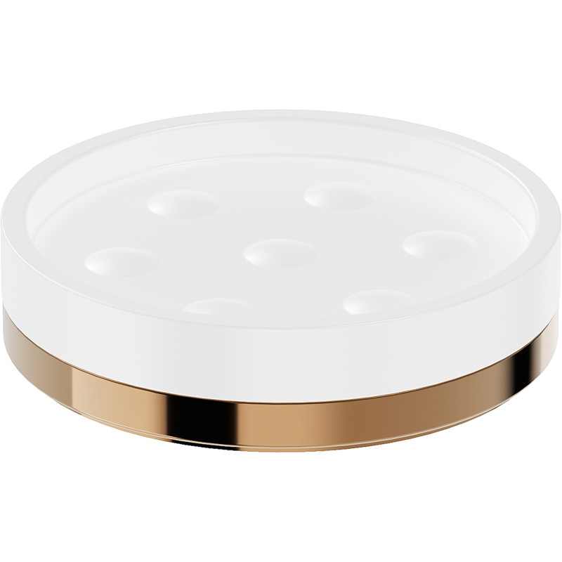 Mexen Triv Stehende Seifenschale, weiß/roségold - 70A33057-60W