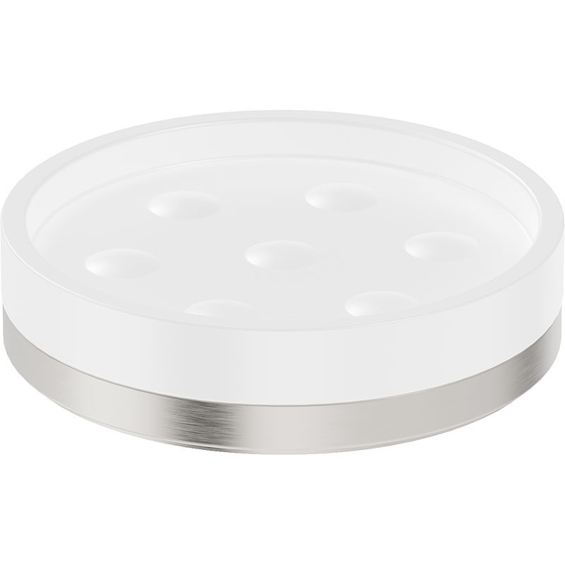 Mexen Triv brīvi stāvoša ziepju trauks, balts/matēts niķelis - 70A33057-97W