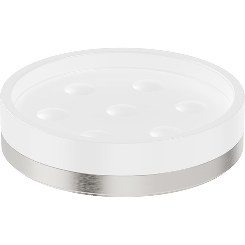Mexen Triv porta-sabonete de bancada, branco/níquel escovado - 70A33057-97W