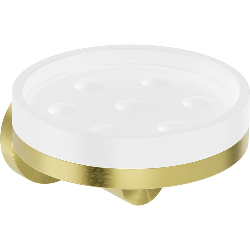 Mexen Triv suporte de sabão, branco/dourado escovado - 70A33055-55W