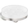 Mexen Triv soap dish, white/brushed nickel - 70A33055-97W