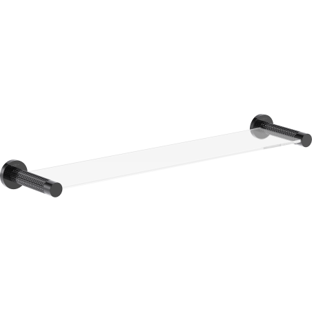 Mexen Triv wisząca półka szklana, black chrome - 70A33061-73