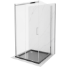 Mexen Omega-3S cabine de duche de 3 paredes, de correr 100x100 cm, transparente, cromado + base plana
