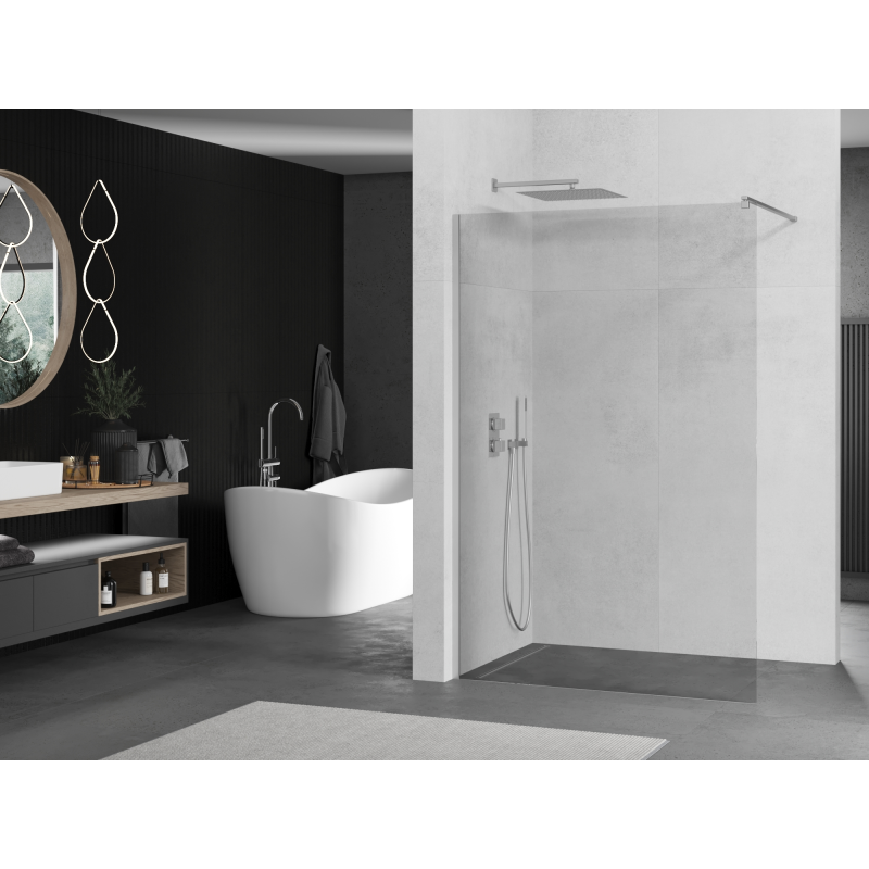 Mexen Kioto Duschwand Walk-In 70 x 200 cm, transparent 8 mm, Chrom - 800-070-101-01-00