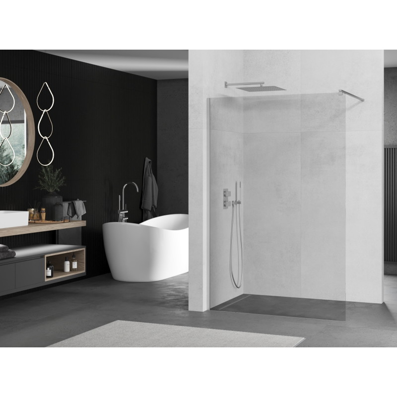 Mexen Kioto Walk-in Shower Wall 70 x 200 cm, transparent 8 mm, chrome - 800-070-101-01-00