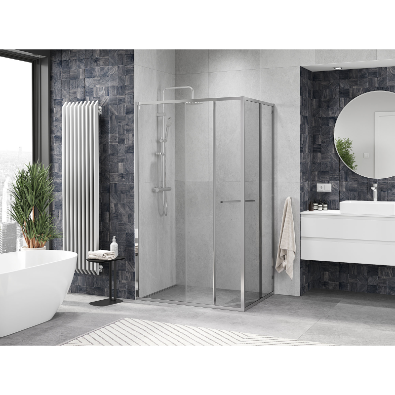 Mexen Linea 85 x 95 cm bīdāms dušas kabīne, caurspīdīga, hroma - 8E1-085-095-01-01