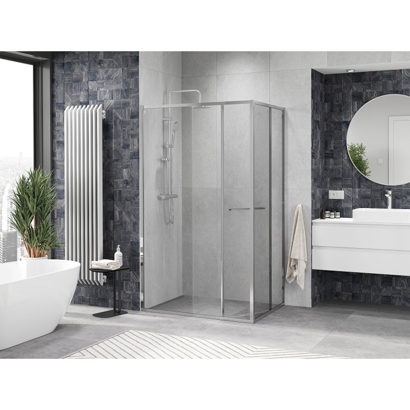 Mexen Linea liugustega dušinurk 85 x 95 cm, läbipaistev, kroom - 8E1-085-095-01-01
