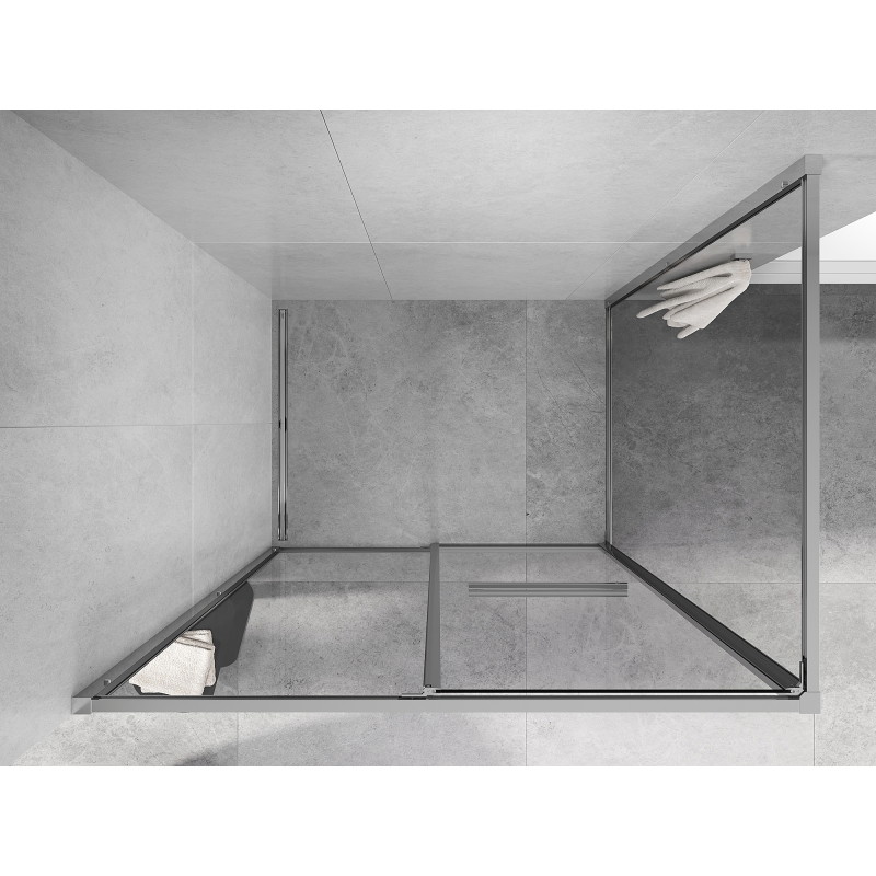 Mexen Linea liugustega dušinurk 85 x 95 cm, läbipaistev, kroom - 8E1-085-095-01-01