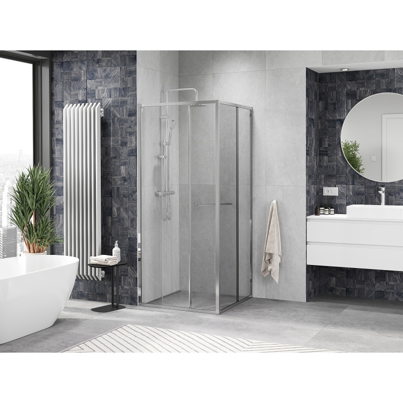 Mexen Linea συρόμενη καμπίνα ντους 80 x 80 cm, διάφανο, χρώμιο - 8E1-080-080-01-01