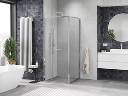 Mexen Linea bīdāmā dušas kabīne 100 x 100 cm, caurspīdīga, hromēta - 8E1-100-100-01-01