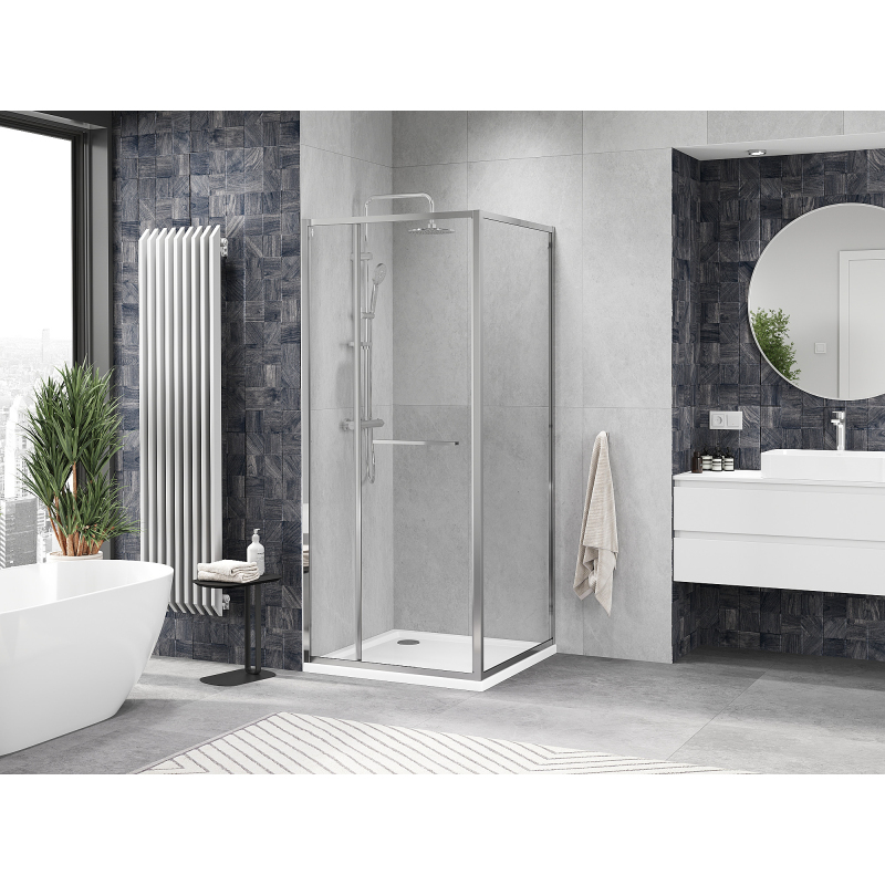 Mexen Linea bīdāmā dušas kabīne 95 x 95 cm, caurspīdīga, hromēta - 8E1-095-095-01-01