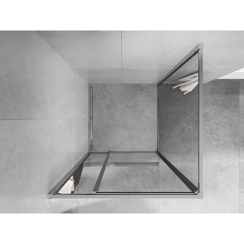 Mexen Linea uitschuifbare douchecabine 95 x 95 cm, transparant, chroom - 8E1-095-095-01-01
