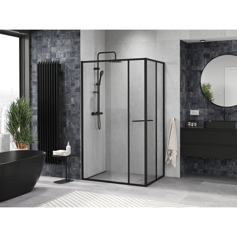 Mexen Linea kabina prysznicowa rozsuwana 80 x 85 cm, transparent, czarna - 8E1-080-085-70-70