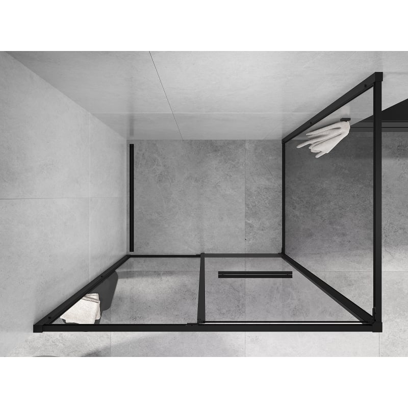 Mexen Linea Schiebetür-Duschkabine 80 x 90 cm, transparent, schwarz - 8E1-080-090-70-70