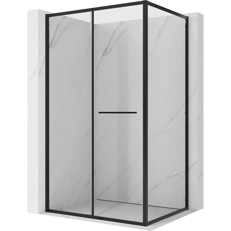 Mexen Linea 90 x 95 cm bīdāmas dušas kabīne, caurspīdīga, melna - 8E1-090-095-70-70