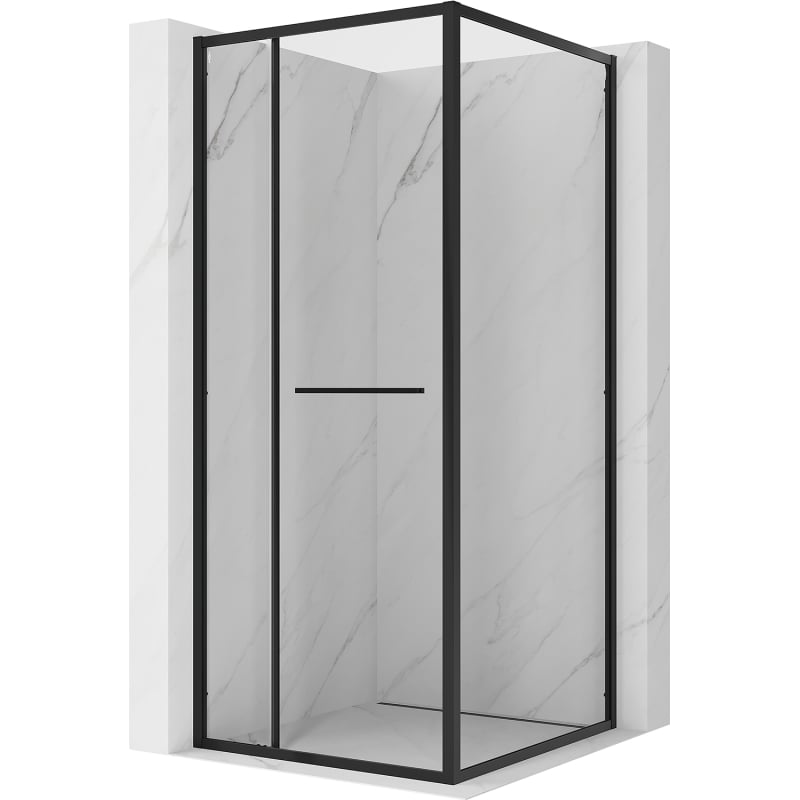Mexen Linea cabina doccia scorrevole 80 x 80 cm, trasparente, nera - 8E1-080-080-70-70