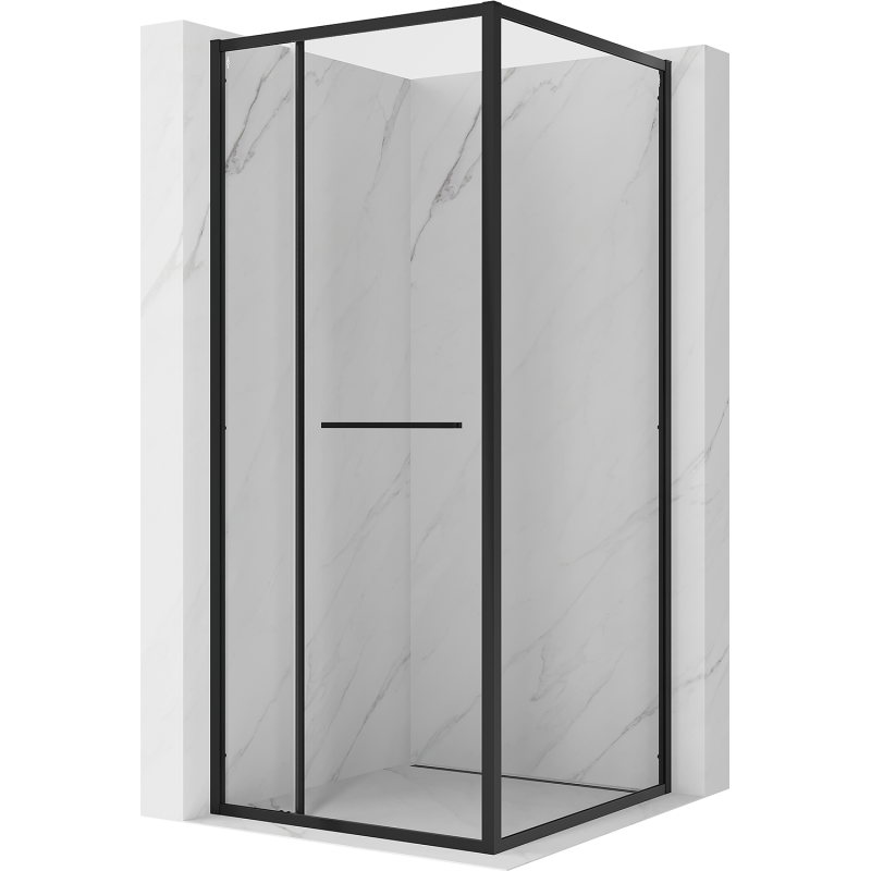 Mexen Linea bīdāms dušas kabīnes 85 x 85 cm, caurspīdīgs, melns - 8E1-085-085-70-70