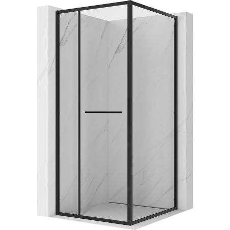 Mexen Linea bīdāms dušas kabīnes 85 x 85 cm, caurspīdīgs, melns - 8E1-085-085-70-70