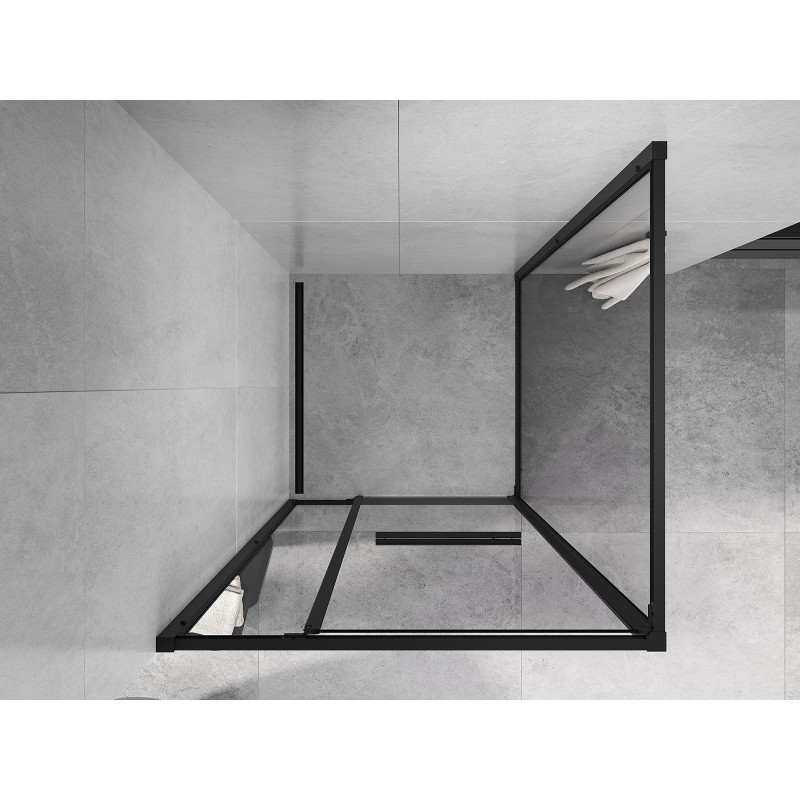 Mexen Linea cabina doccia scorrevole 80 x 80 cm, trasparente, nera - 8E1-080-080-70-70
