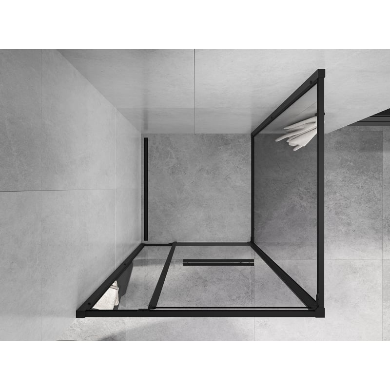 Mexen Linea cabina doccia scorrevole 85 x 85 cm, trasparente, nera - 8E1-085-085-70-70