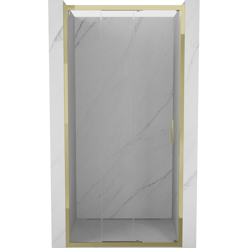 Mexen Exo-3S drzwi prysznicowe rozsuwane 75 cm, transparent, złote - 8153-075-000-50-00