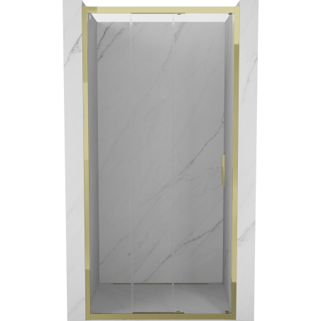 Mexen Exo-3S drzwi prysznicowe rozsuwane 75 cm, transparent, złote - 8153-075-000-50-00