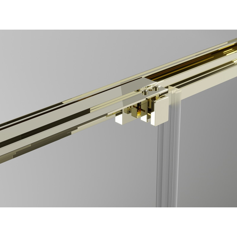 Mexen Exo-3S drzwi prysznicowe rozsuwane 80 cm, transparent, złote - 8153-080-000-50-00