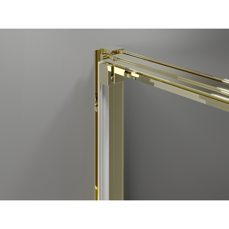 Mexen Exo-3S drzwi prysznicowe rozsuwane 80 cm, transparent, złote - 8153-080-000-50-00
