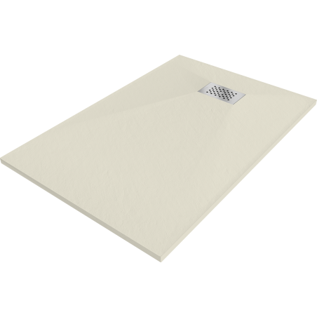 Mexen Hugo rectangular SMC shower tray 100 x 70 cm, beige, inox cover - 42697010-X