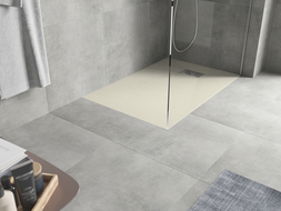 Mexen Hugo taisnstūrveida dušas paliktnis SMC 90 x 80 cm, bēšs, inoks pārsegs - 42698090-X