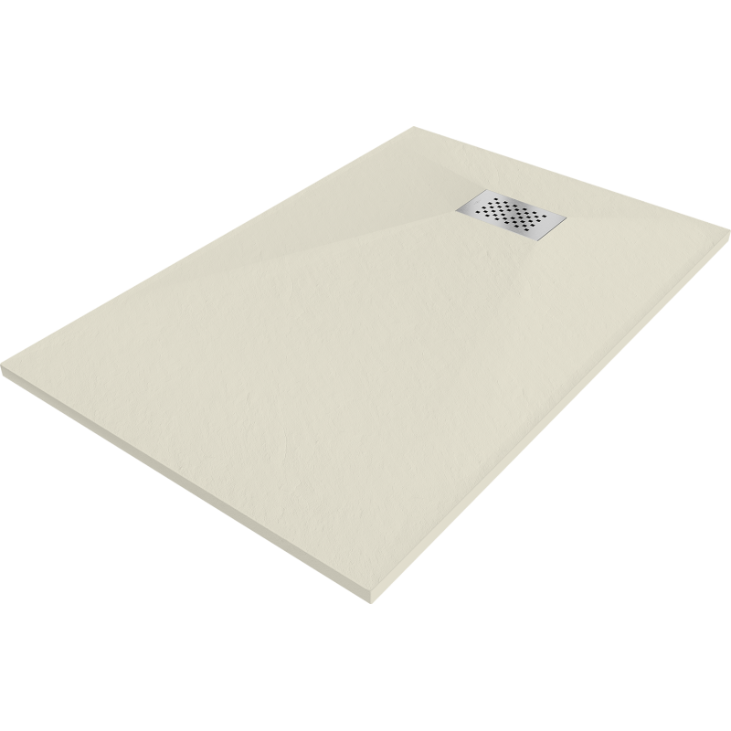 Mexen Hugo brodzik prostokątny SMC 100 x 90 cm, beżowy, maskownica inox - 42699010-X