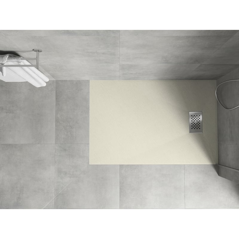 Mexen Hugo base de duche retangular SMC 120 x 90 cm, bege, grelha inox - 42699012-X