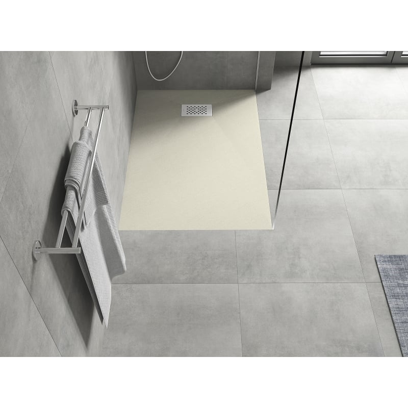 Mexen Hugo rectangular shower tray SMC 100 x 70 cm, beige, white cover - 42697010-W