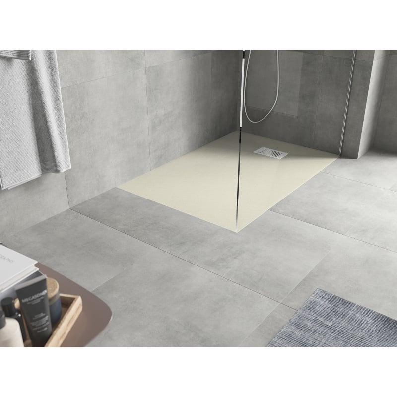 Mexen Hugo rectangular shower tray SMC 100 x 70 cm, beige, white cover - 42697010-W