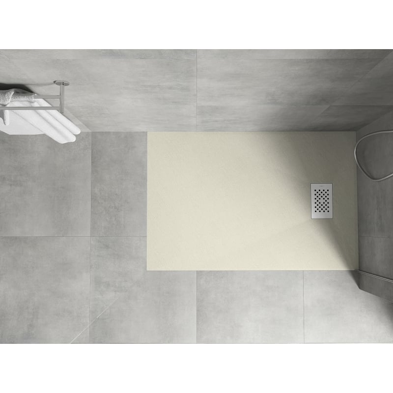 Mexen Hugo rectangular SMC shower tray 120 x 70 cm, beige, white cover - 42697012-W