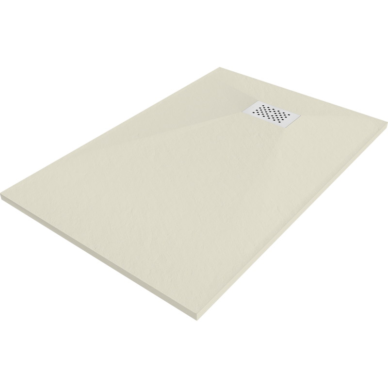 Mexen Hugo ορθογώνιος ντους δίσκος SMC 80 x 70 cm, μπεζ, λευκή καλυμμή - 42697080-W
