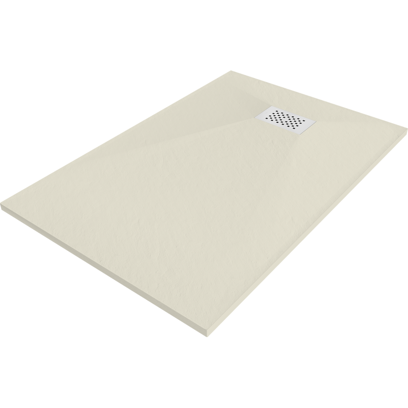 Mexen Hugo brodzik prostokątny SMC 100 x 80 cm, beżowy, maskownica biała - 42698010-W