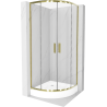 Mexen Rio halvrund duschkabin 80 x 80 cm, transparent, guld + duschbricka, vit - 863-080-080-50-00-4710