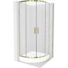 Mexen Rio polkrožna pršna kabina 80 x 80 cm, mraz, zlata + kad, bela - 863-080-080-50-30-4710