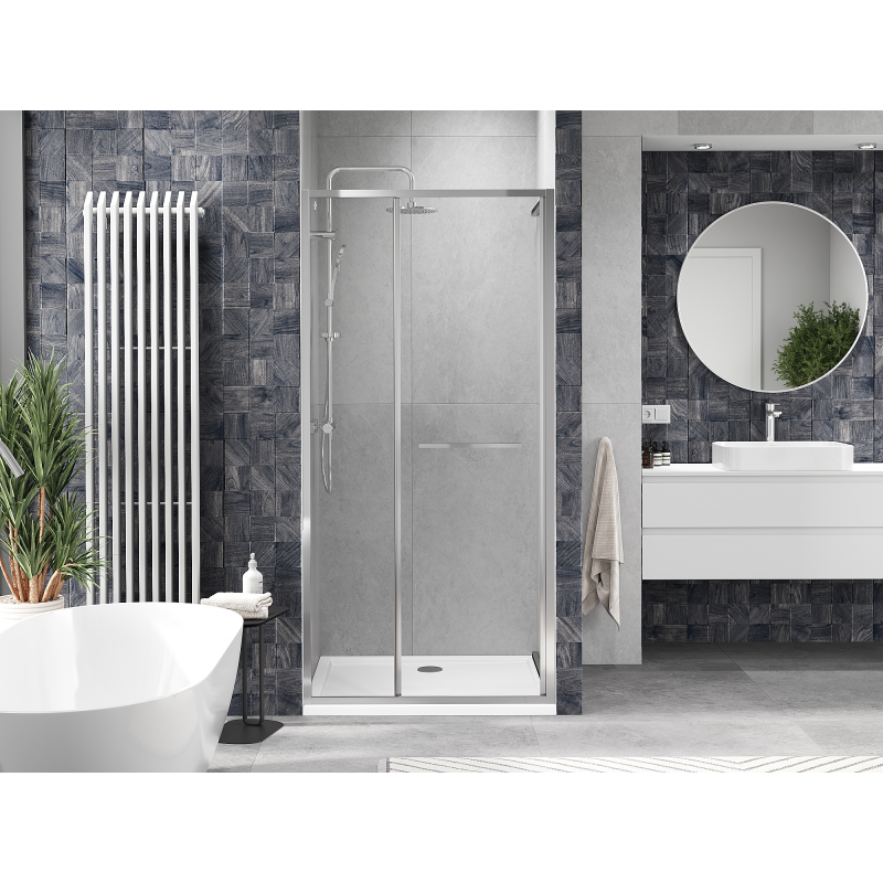 Mexen Linea bīdāmās dušas durvis 90 cm, caurspīdīgas, hroms - 8E1-090-000-01-01